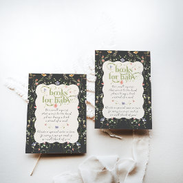 Tarjeta De Recepción Libros de Baby Shower neutros modernos con flores 