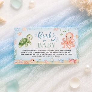 Tarjeta De Recepción Libros de Baby Shower Oceano Nos Vemos Pronto para