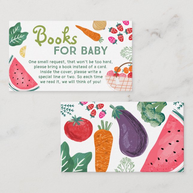 Tarjeta De Recepción Libros de Baby Shower orgánicos para bebé de creci (Anverso / Reverso)