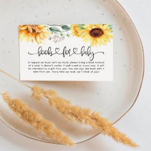 Tarjeta De Recepción Libros de Baby Shower para Baby Sunflower