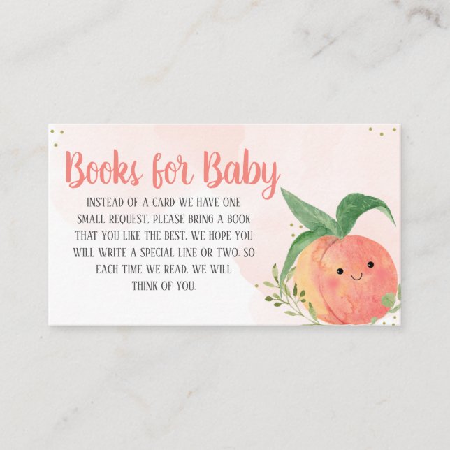 Tarjeta De Recepción Libros de Baby Shower para bebé de una dulce peque (Anverso)