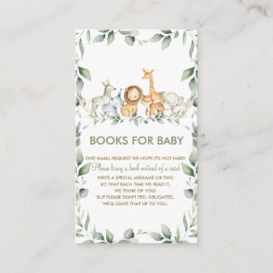 Tarjeta De Recepción Libros de Baby Shower para bebés de animales de la