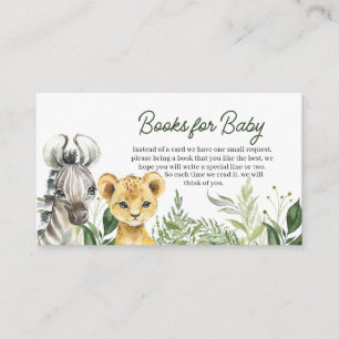 Tarjeta De Recepción Libros de Baby Shower para bebés de animales de Sa