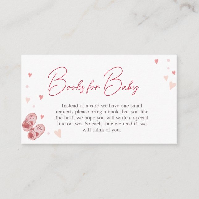 Tarjeta De Recepción Libros de Baby Shower para bebés de San Valentín (Anverso)