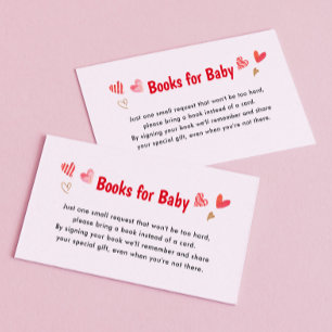 Tarjeta De Recepción Libros de Baby Shower para bebés de San Valentín