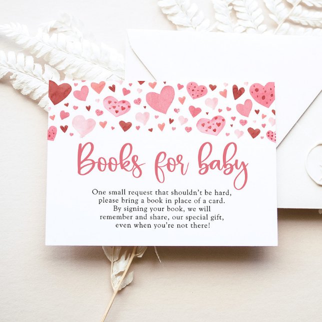 Tarjeta De Recepción Libros de Baby Shower para bebés de San Valentín (Subido por el creador)
