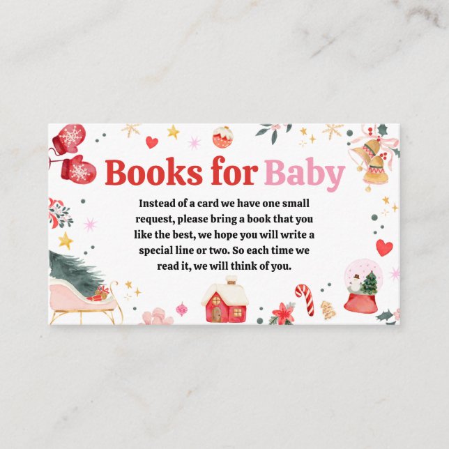 Tarjeta De Recepción Libros de Baby Shower para bebés rosados (Anverso)