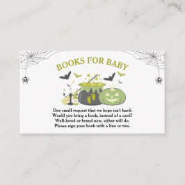 Tarjeta De Recepción Libros de Baby Shower para brujas de Halloween