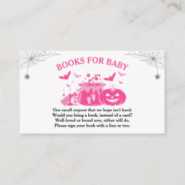 Tarjeta De Recepción Libros de Baby Shower para brujas de Halloween