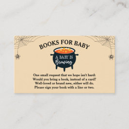 Tarjeta De Recepción Libros de Baby Shower para brujas de Halloween