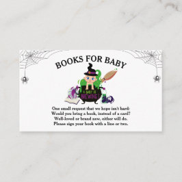 Tarjeta De Recepción Libros de Baby Shower para brujas de Halloween