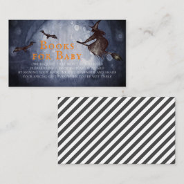 Tarjeta De Recepción Libros de Baby Shower para brujas de Halloween