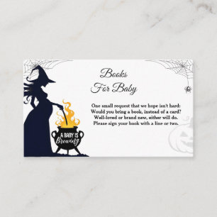 Tarjeta De Recepción Libros de Baby Shower para brujas de Halloween