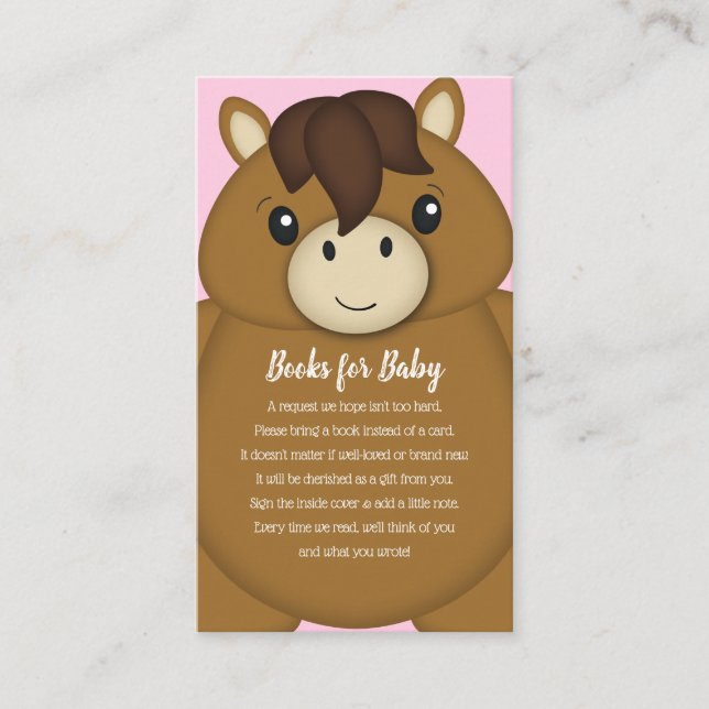 Tarjeta De Recepción Libros de Baby Shower para caballos (Anverso)