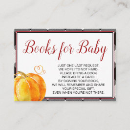 Tarjeta De Recepción Libros de Baby Shower para calabaza para bebé