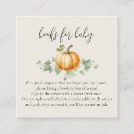 Tarjeta De Recepción Libros de Baby Shower para calabazas para bebés
