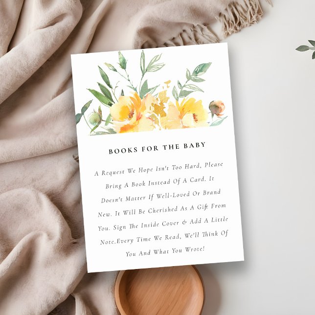 Tarjeta De Recepción Libros de Baby Shower para el conjunto de flores d (Subido por el creador)