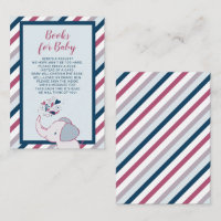 Libros de Baby Shower para elefantes rosados y de