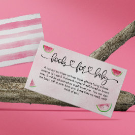 Tarjeta De Recepción Libros de Baby Shower para la sandía de color para