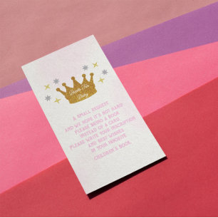 Tarjeta De Recepción Libros de baby shower para niña pequeña princesa p