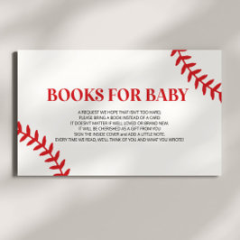 Tarjeta De Recepción Libros De Baby Shower Rojos Blancos De Béisbol Par