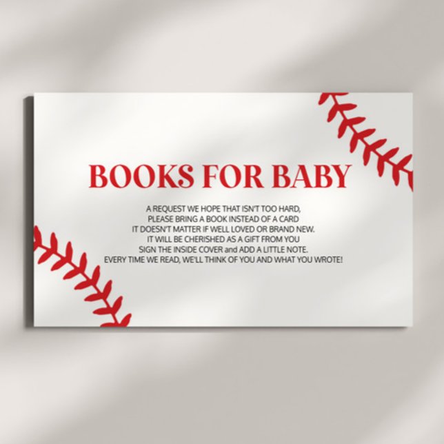 Tarjeta De Recepción Libros De Baby Shower Rojos Blancos De Béisbol Par (Subido por el creador)
