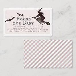 Tarjeta De Recepción Libros de Baby Shower rosados para brujas de Hallo