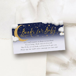 Tarjeta De Recepción Libros de Baby Shower sobre la luna para el bebé