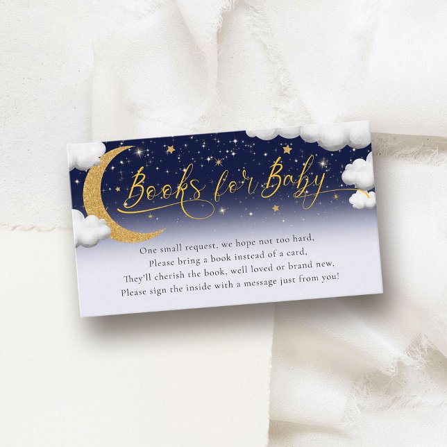 Tarjeta De Recepción Libros de Baby Shower sobre la luna para el bebé (Subido por el creador)