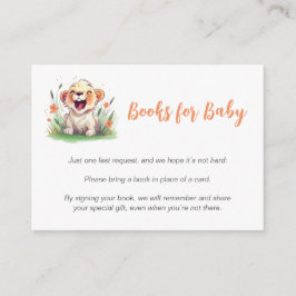 Tarjeta De Recepción Libros de Baby Shower sobre temas de león para beb