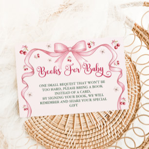 Tarjeta De Recepción Libros De Baby Shower Temáticos De Cherry Bow Para
