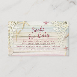 Tarjeta De Recepción Libros De Baby Shower Tropical Beach Seashell Para
