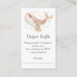 Tarjeta De Recepción Libros de ballena rosada y dorada para Baby Shower