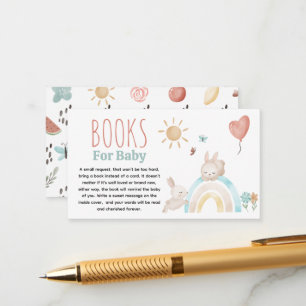 Tarjeta De Recepción Libros de baño de conejito de acuarela para el beb