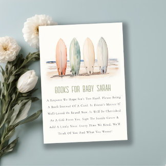 Tarjeta De Recepción Libros De Bebé A Bordo En La Tabla De Surfboard Pa