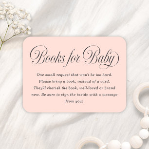 Tarjeta De Recepción Libros de bebé de Elegante Escritura Lt. Rosa para