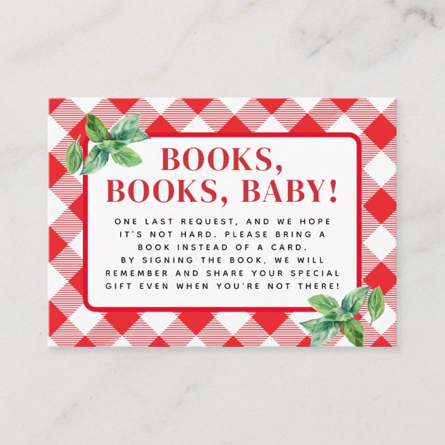 Tarjeta De Recepción Libros de bebé de trozos rojos de piel blanca para (Anverso)