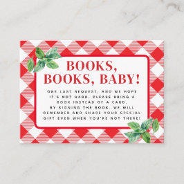 Tarjeta De Recepción Libros de bebé de trozos rojos de piel blanca para