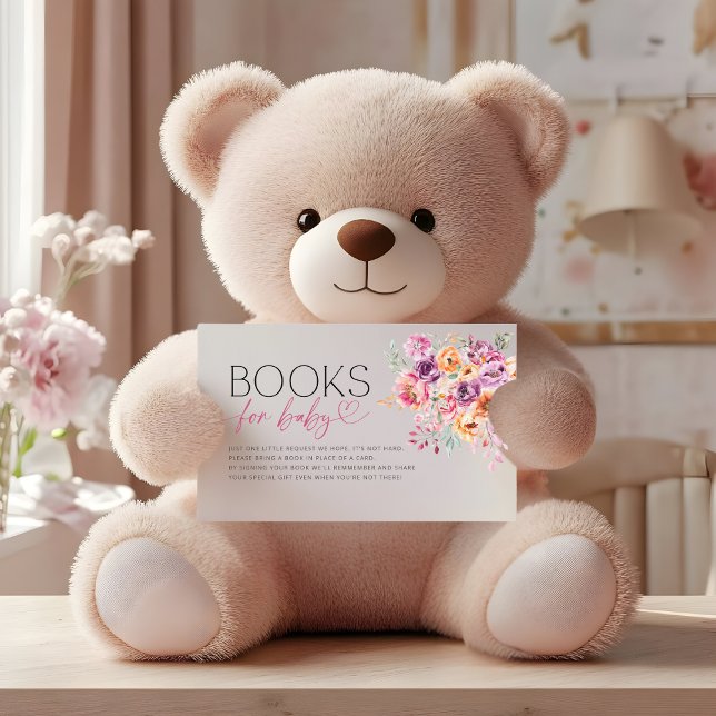 Tarjeta De Recepción Libros de bebé en flor de acuarela para bebé (Subido por el creador)