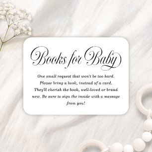 Tarjeta De Recepción Libros de bebé para baby shower con elegante letra