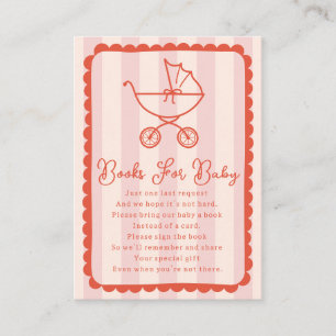 Tarjeta De Recepción Libros de bebé para baby shower de cochecito con v