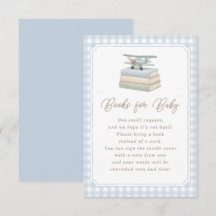 Libros de bebé para shower de bebé con cuadros azu