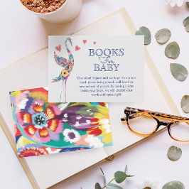 Tarjeta De Recepción Libros De Bebés De Cigüeñas Florales De Colores Ab