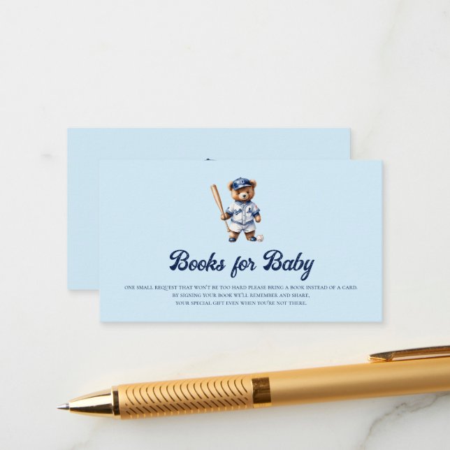 Tarjeta De Recepción Libros de béisbol de Teddy lindo para bebé Insert (Anverso/Reverso In Situ)