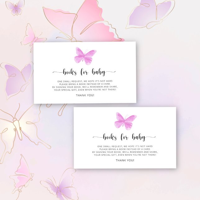 Tarjeta De Recepción Libros de Besos de Mariposa para el boleto de bebé (Subido por el creador)