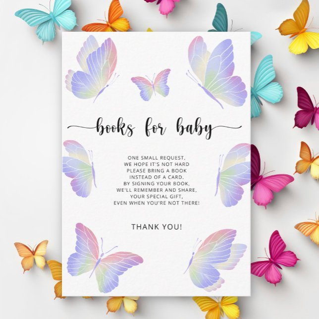 Tarjeta De Recepción Libros de Besos de Mariposa para el boleto de bebé (Subido por el creador)