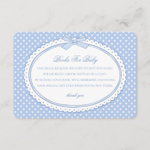 Tarjeta De Recepción Libros de Blue Gingham Coquette para Bebé