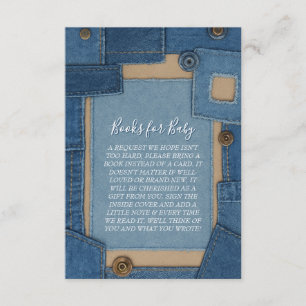 Tarjeta De Recepción Libros de Blue Jean Baby para Baby Shower