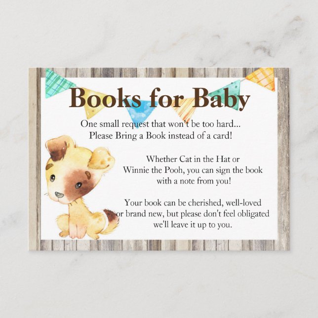 Tarjeta De Recepción Libros de cachorros rusos para bebé (Anverso)