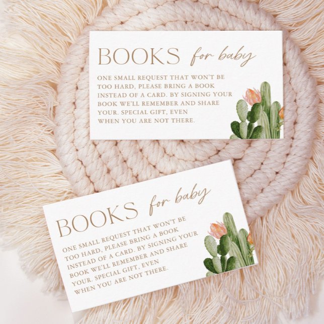Tarjeta De Recepción Libros de cactus bohemios para insertar bebé (Subido por el creador)